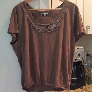American Eagle Top with neckline embellishment